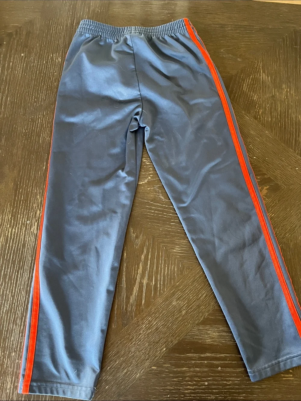 adidas Kids Joggers Blue with Orange Side Stripes